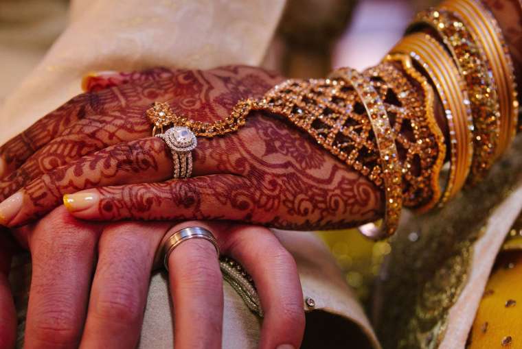 Maxi Abito Da Sposa Indiano/pakistano Non Cucito – Ricamato Con Perline E Cristalli – Taglia Regolare